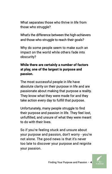 Finding Your Purpose & Passion