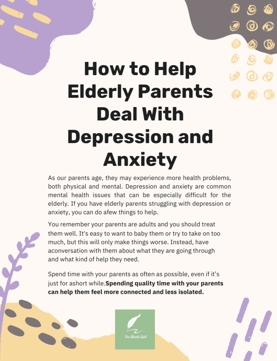 How to Help Elderly Parents Deal with Depression and Anxiety