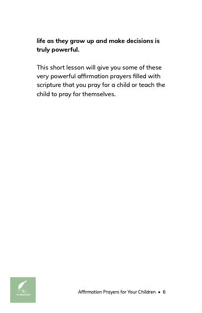 Affirmation Prayers for Your Child