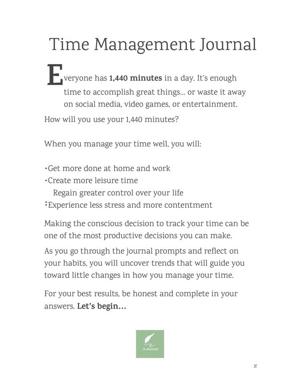 Time Management Journal