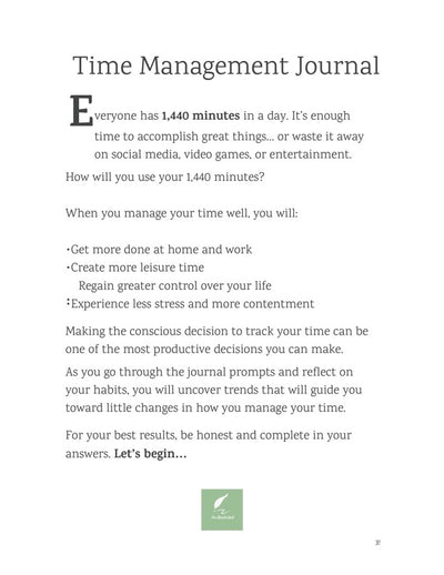 Time Management Journal